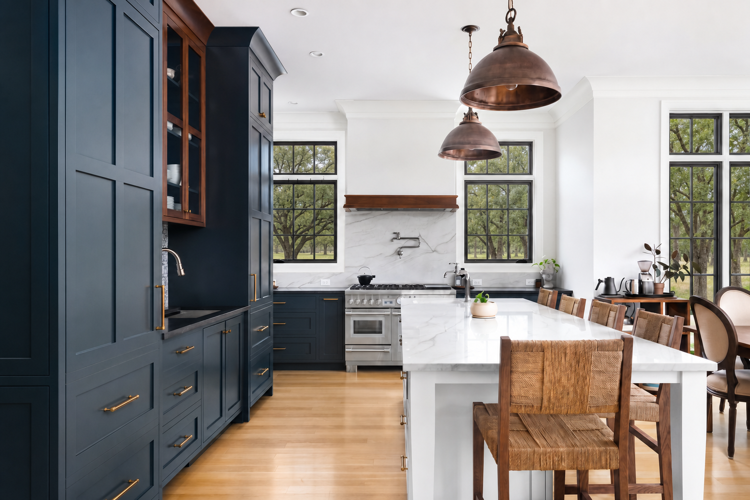 Navy kitchen cabinetry