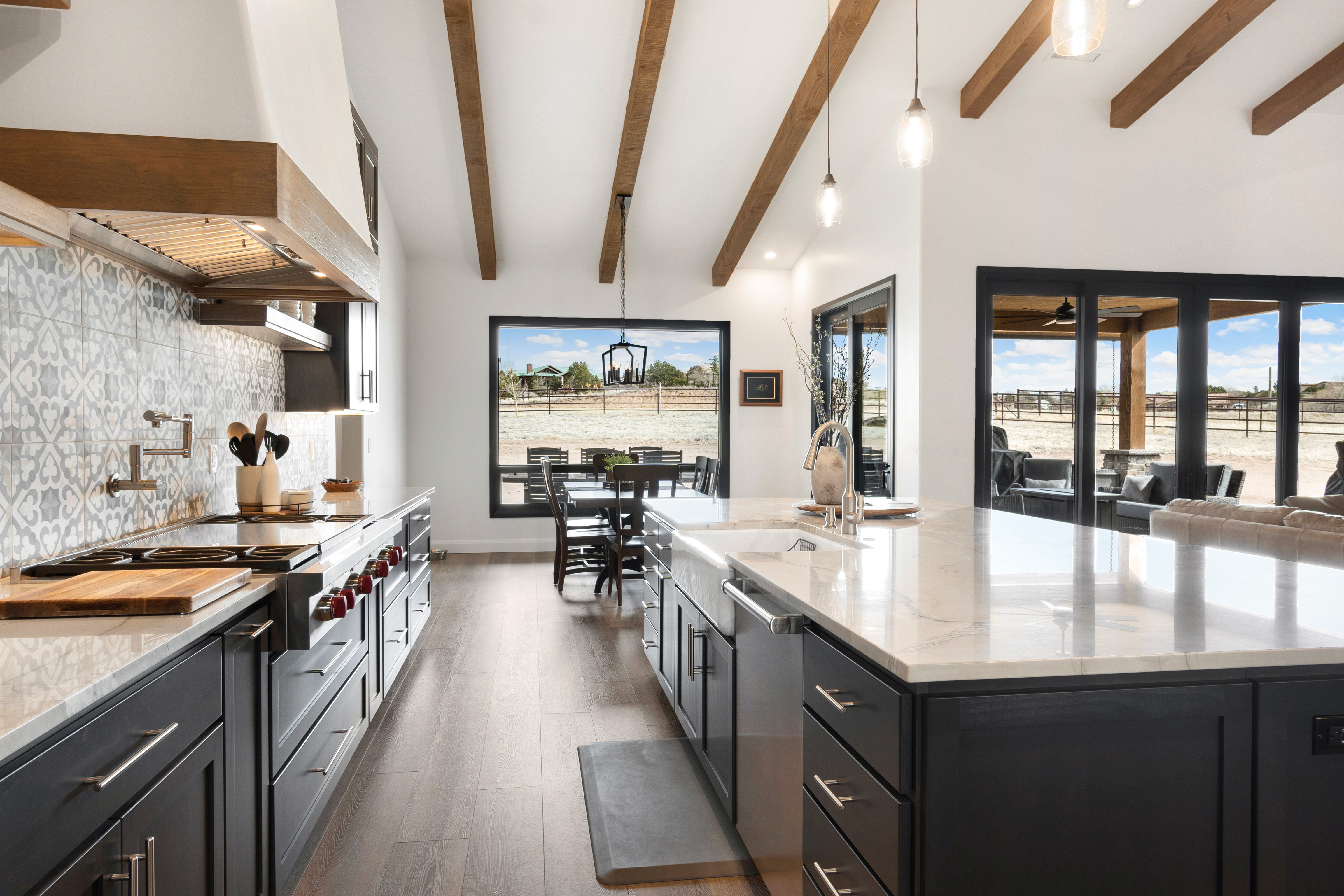 Dark shaker ranch kitchen